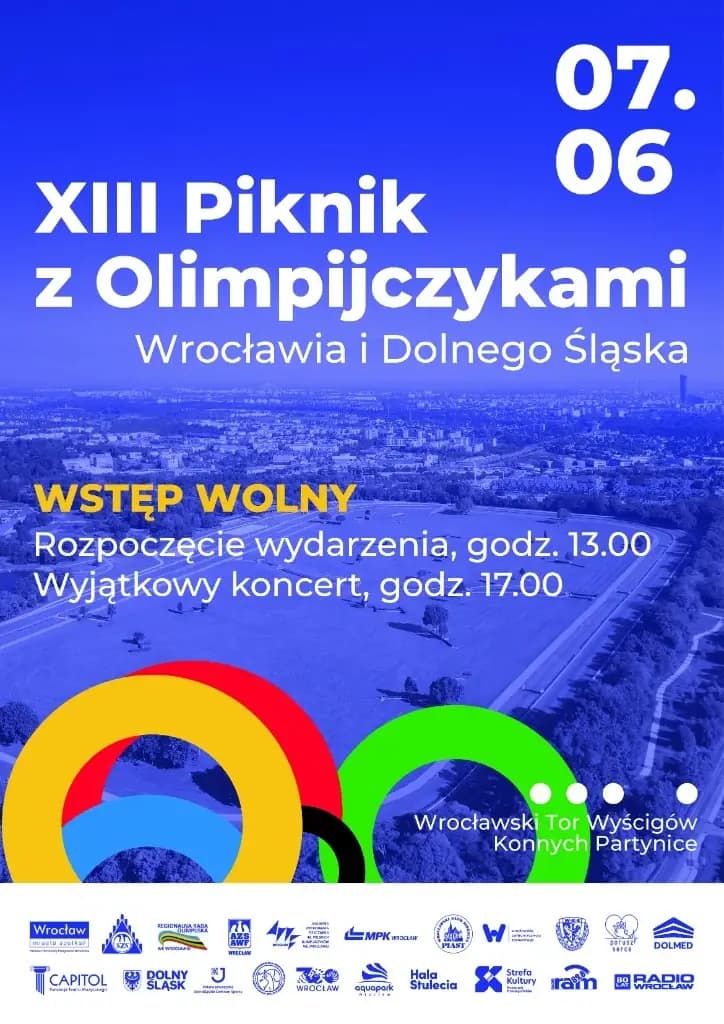 Plakat XIII Piknik z Olimpijczykami Wrocławia i Dolnego Śląska