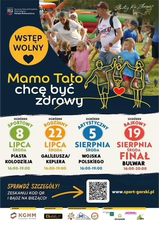 Plakat Mamo, tato, chcę być zdrowy ćwicz ze mną
